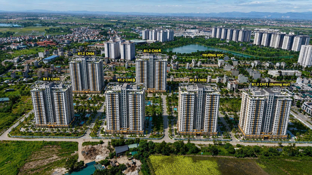 Chung cư Thanh Hà B1.2 gồm 6 tòa CH01 đến CH06